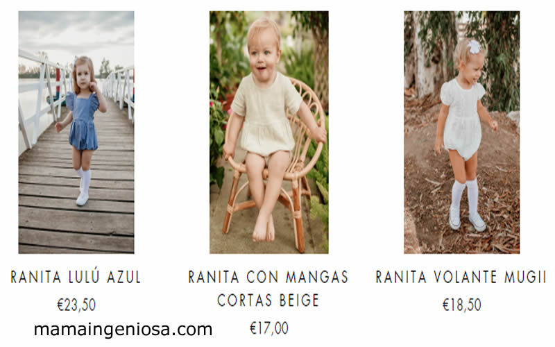 Estilos de ropa para bebés en niña